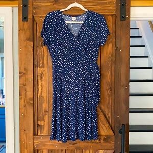 Navy blue polka dot dress